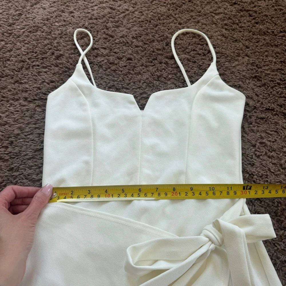 Blue Blush White Ruffled Wrap Dress Sleeveless S Small - Picture 10 of 10